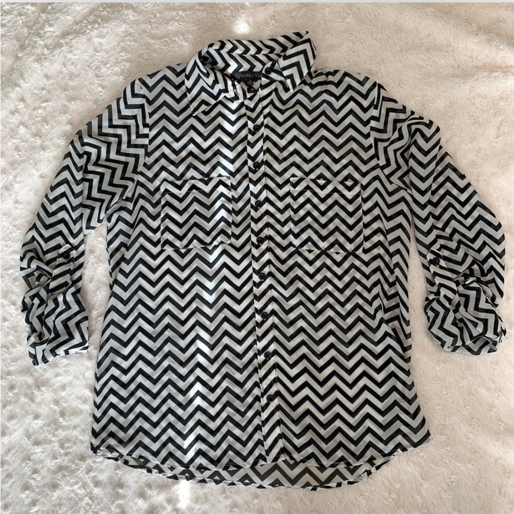 chevron sheer top